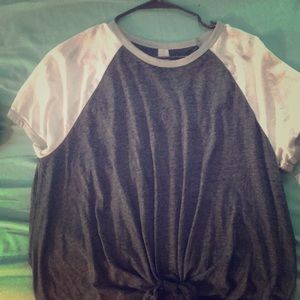 Shirt with tie bottom